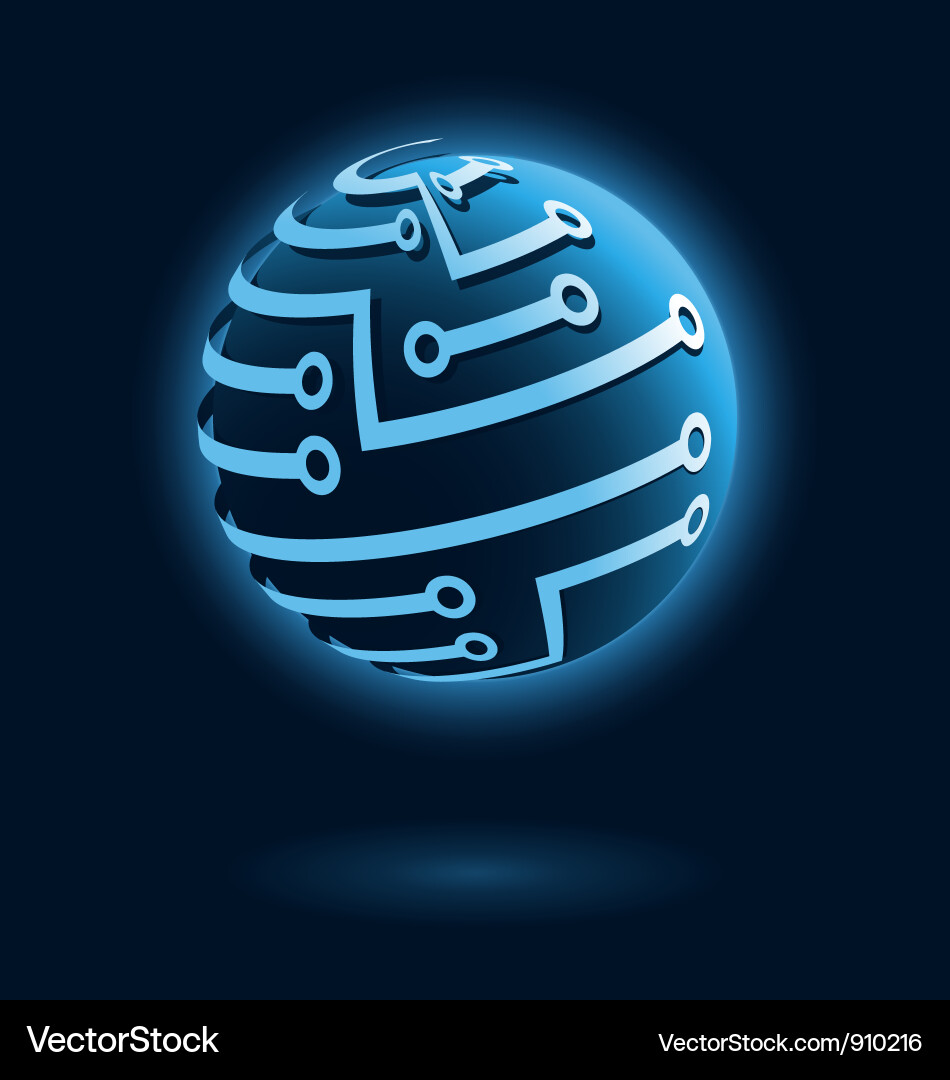 Digital Globe Circuit vector image