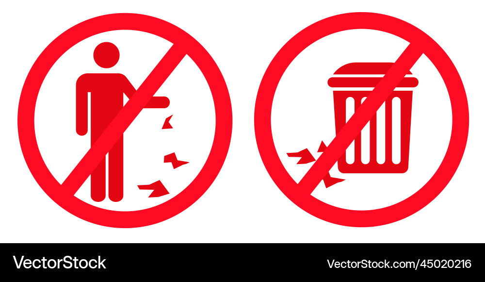 Do not throw garbage sign trash can and no reset Do not throw garbage sign trash can and no reset vector image