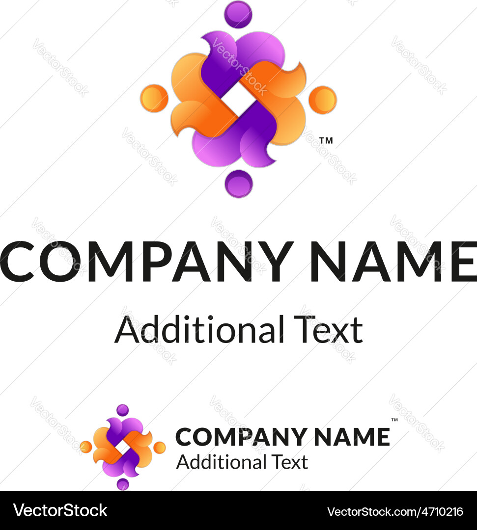 Dynamic Group Logo - Connection & Unity vector image