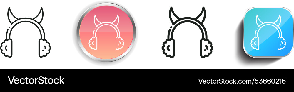 Earmuffs icon thin linear regular and button Earmuffs icon thin linear regular and button Vector Image