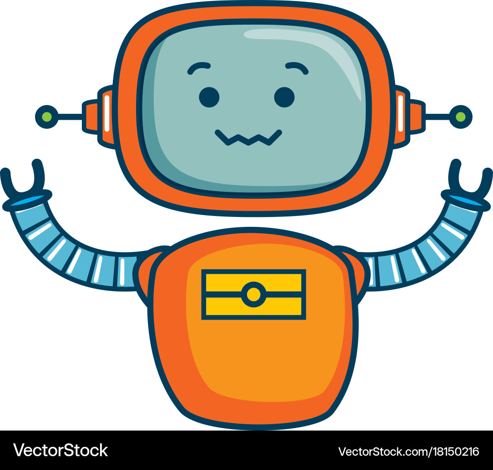 Electronic robot character icon Vector Image