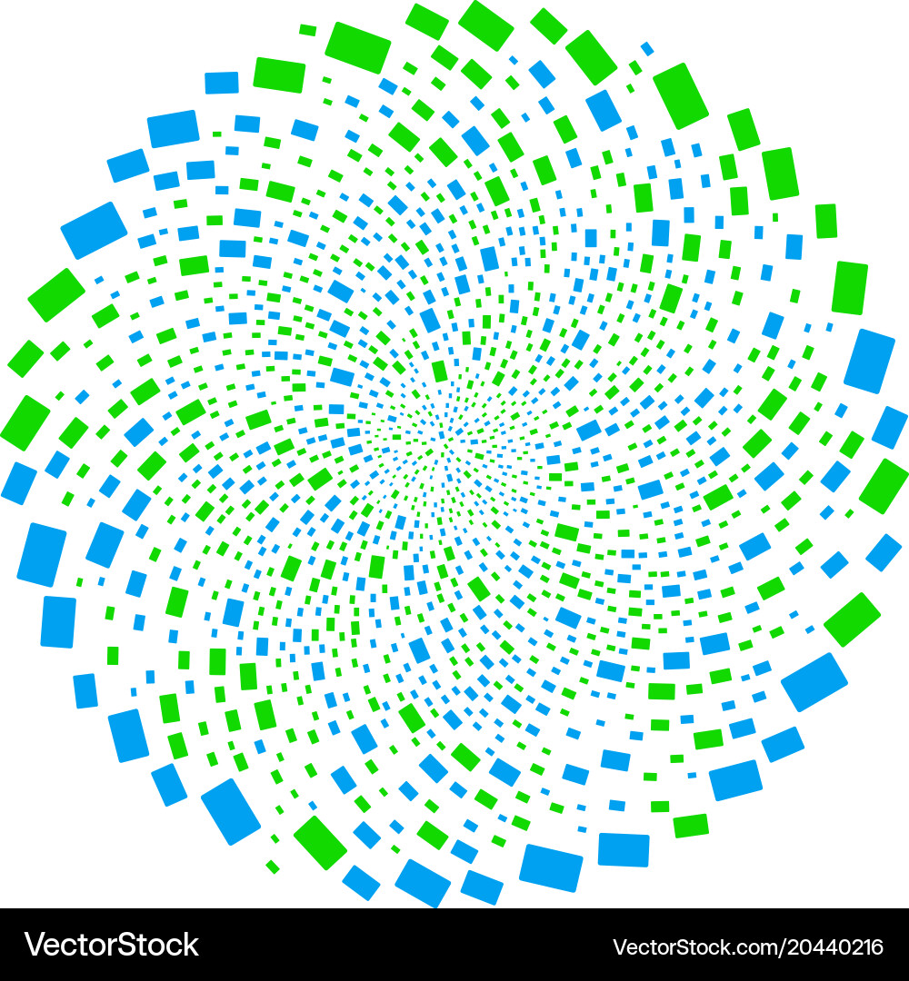Filled rectangle cycle exploding globula Vector Image