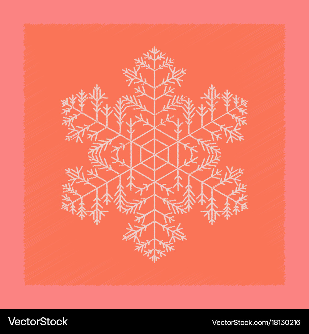 Flat shading style icon snowflake Vector Image