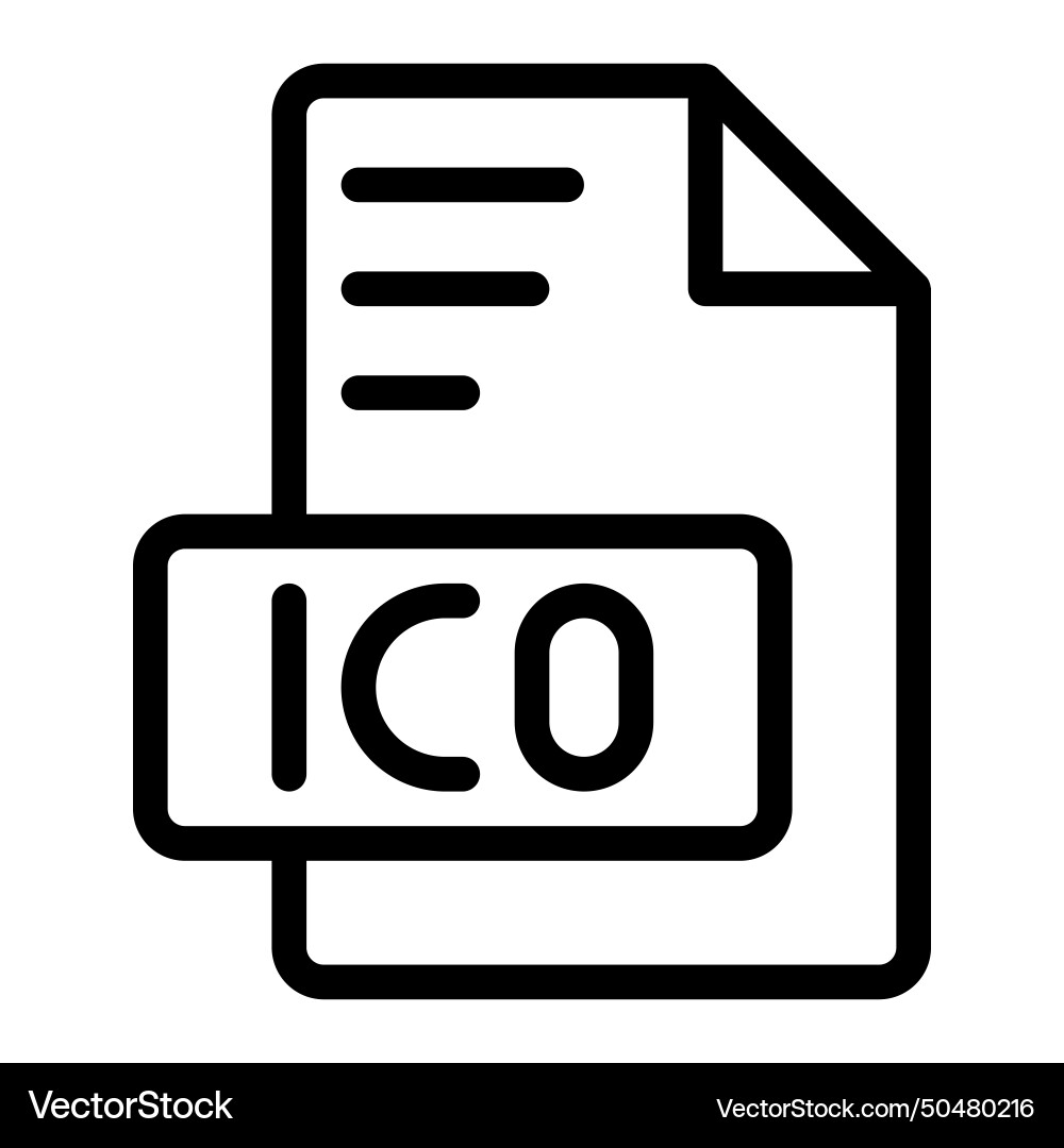Ico icon outline style design image file Ico icon outline style design image file vector image