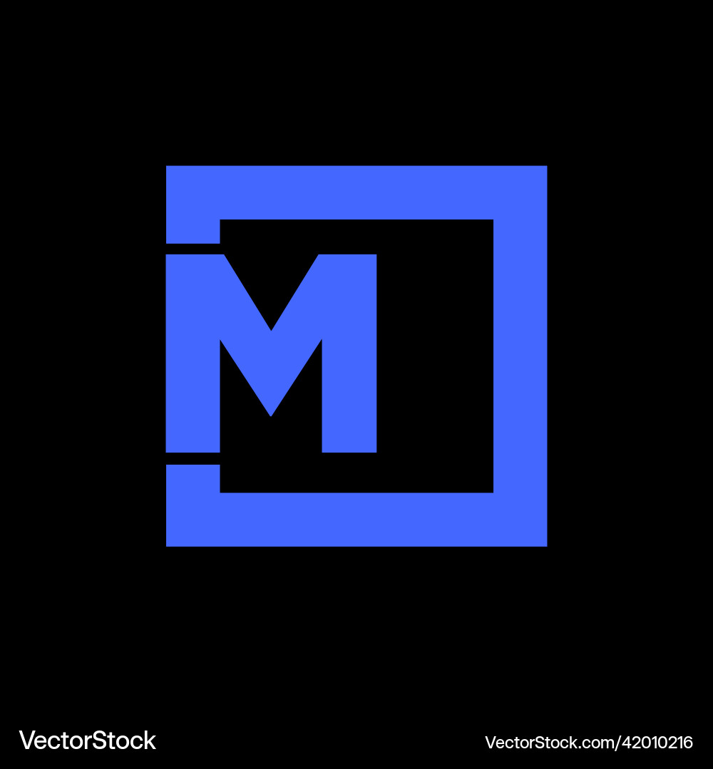 M company name initial letters monogram M company name initial letters monogram Vector Image