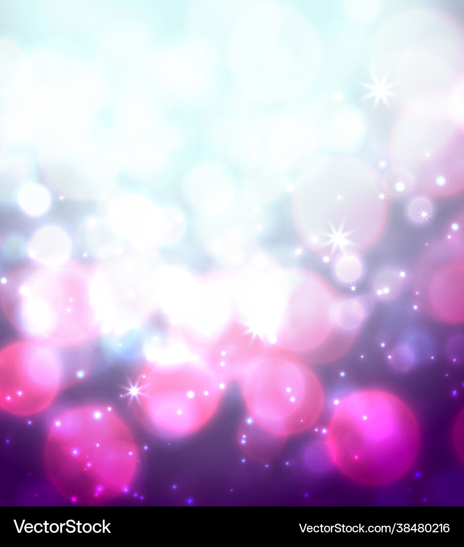 Magic background with bokeh and stars vector image