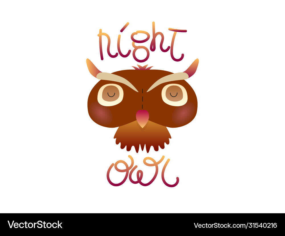 Owl face design on white background bird logo Owl face design on white background bird logo vector image