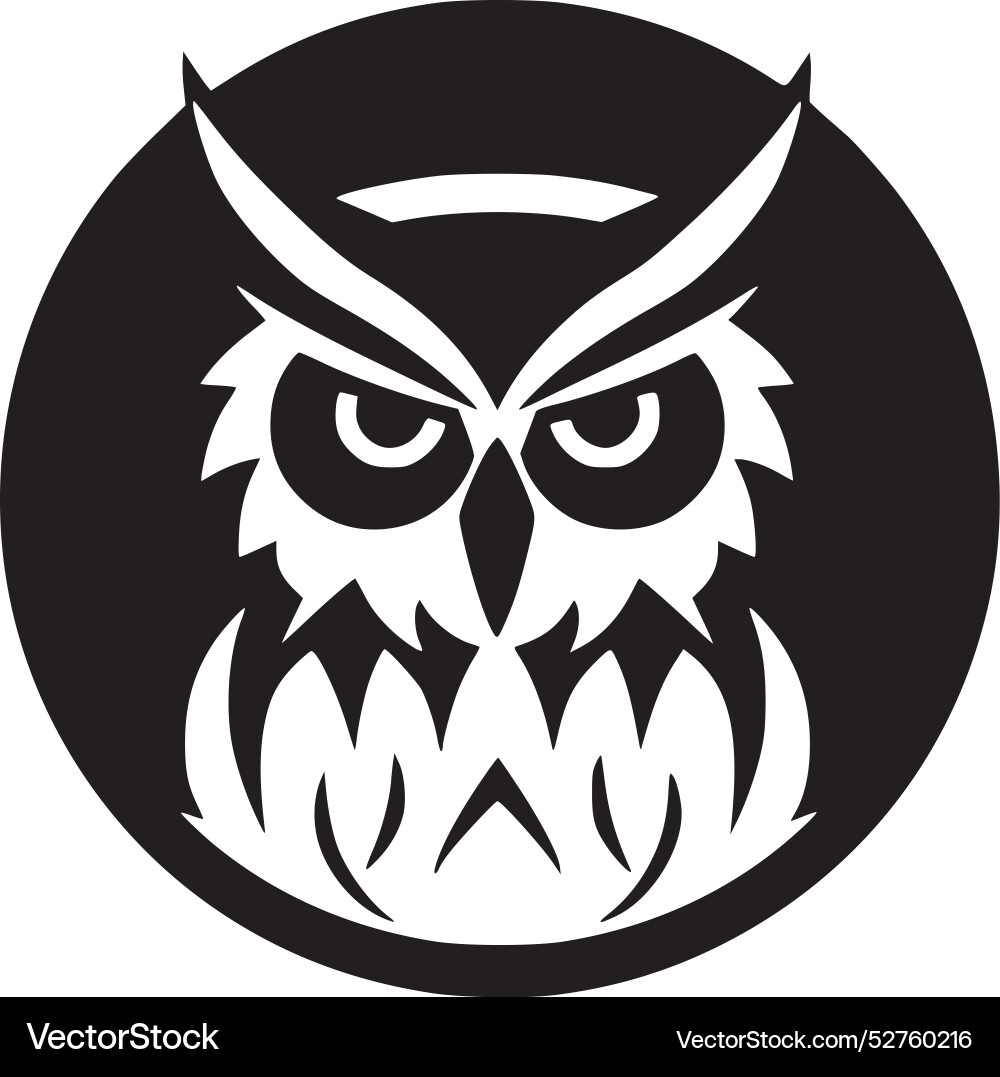 Owl - schwarz-weiß isolierte Ikone Owl - schwarz-weiß isolierte Ikone vektorbild