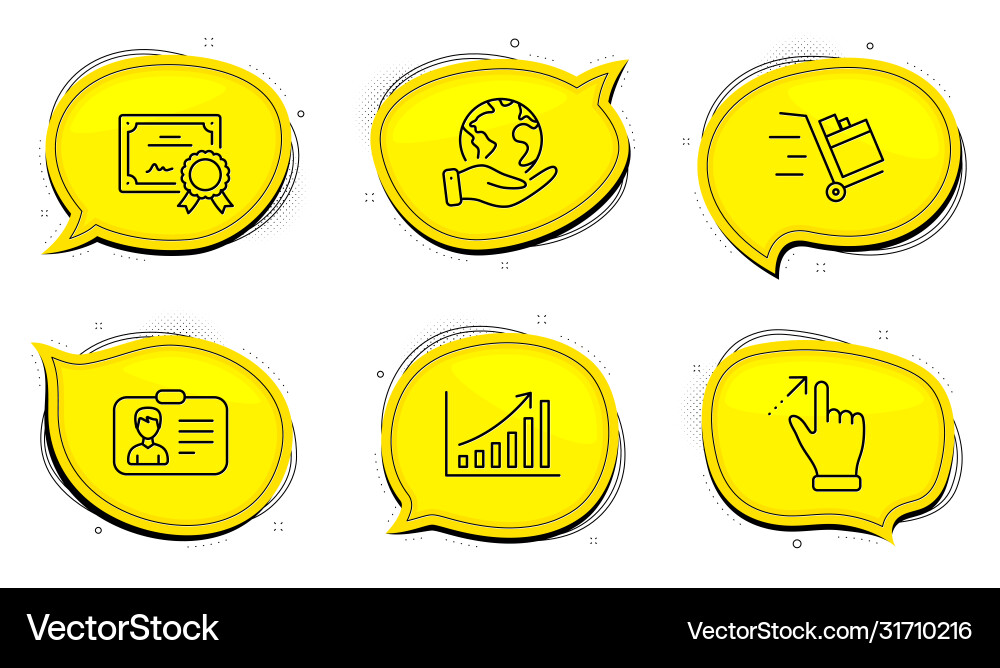 Push cart graph chart and identification card Push cart graph chart and identification card vector image