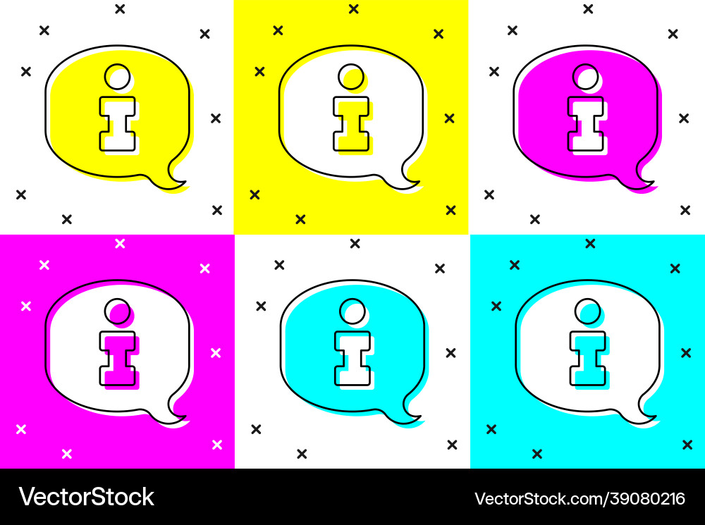 Set information icon isolated on color background Set information icon isolated on color background vector image