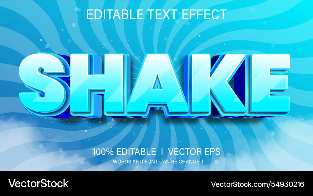 Shake 3d text effect with modern style design Shake 3d text effect with modern style design vector image