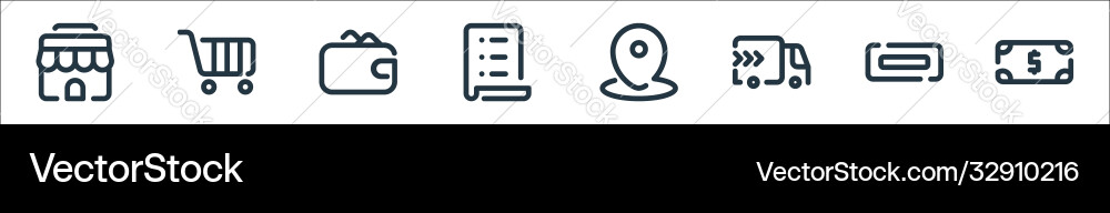 Shopping line icons linear set quality Vector Image