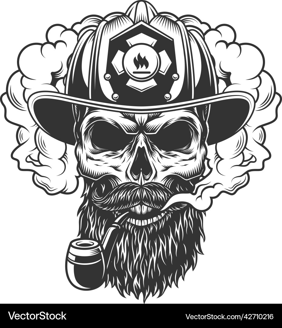 Skull in smoke cloud Vector Image