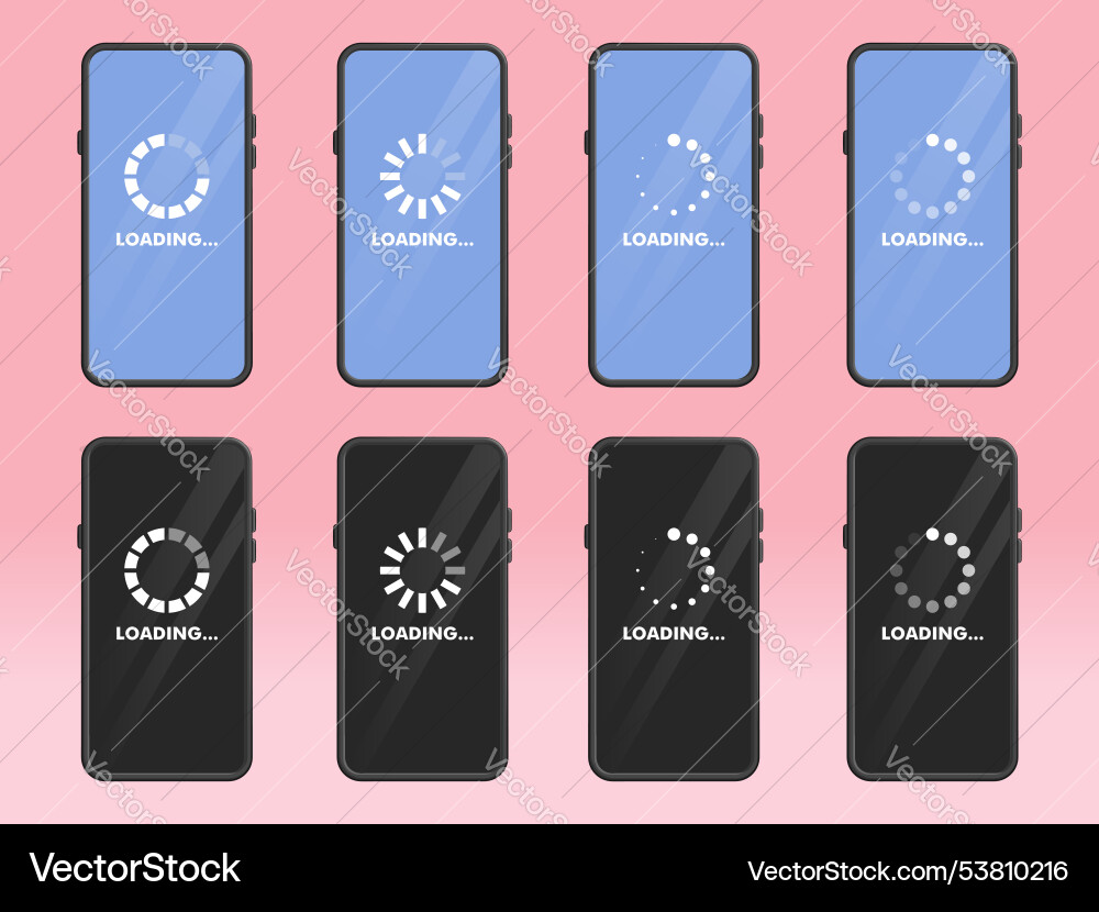 Smartphone loading circular progress waiting bar Vector Image