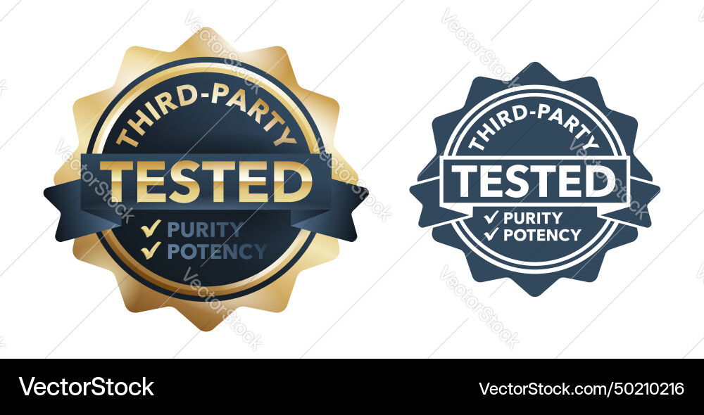 Third-party tested checking purity and potency vector image