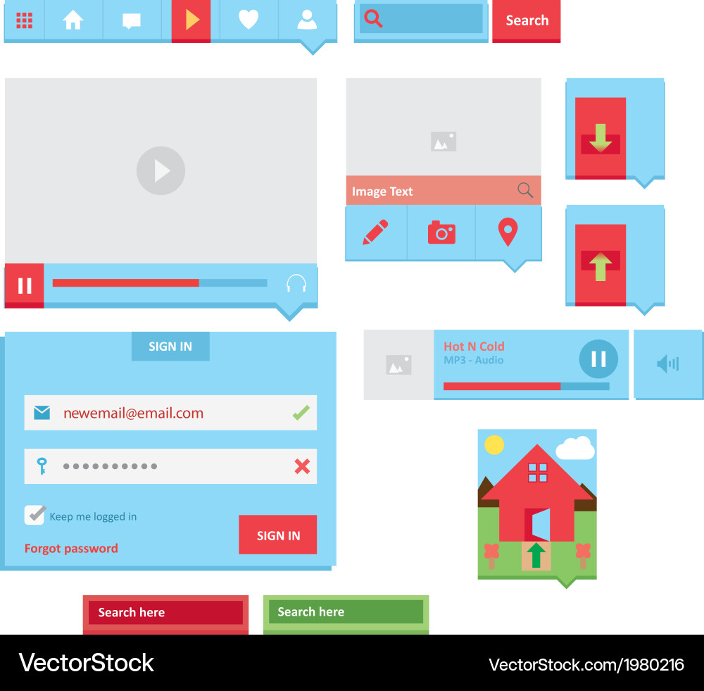 Ui web elements vector image