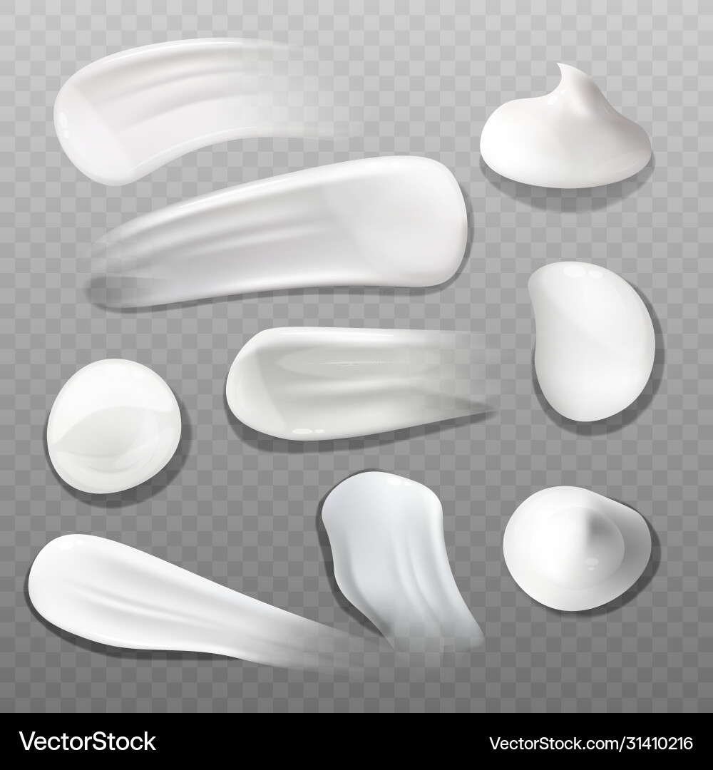 Webset white cream blob and smudge samples vector image