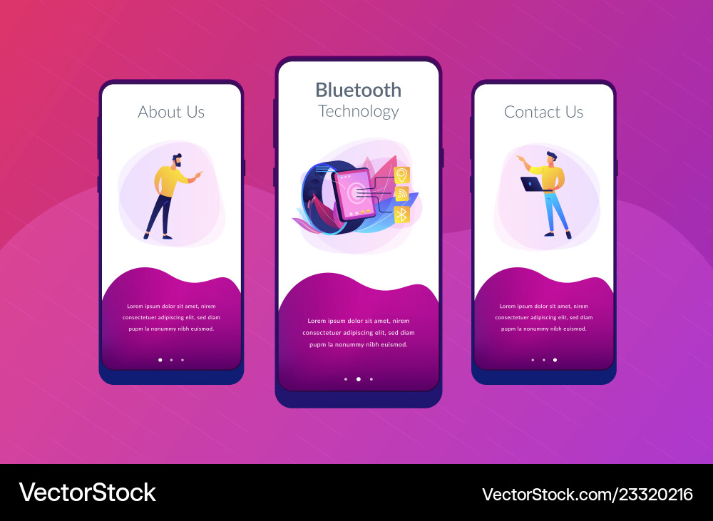 Wireless connectivity app interface template Wireless connectivity app interface template vector image