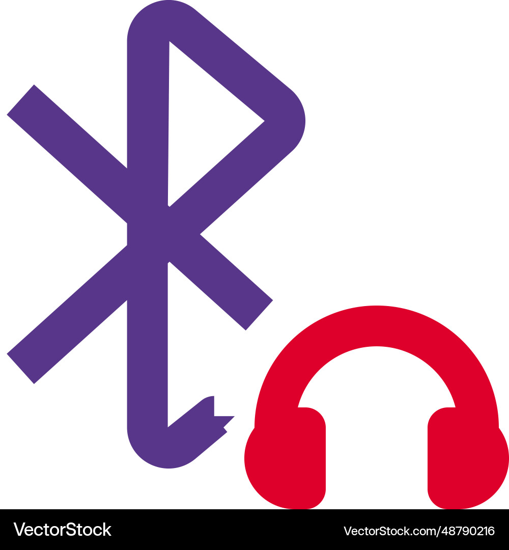 Wireless headset connected with device vector image