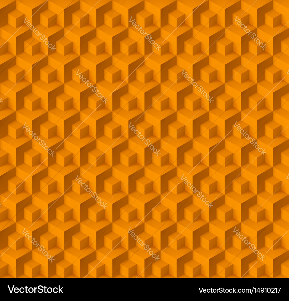 Abstract geometric background with cubes in yellow Vector Image
