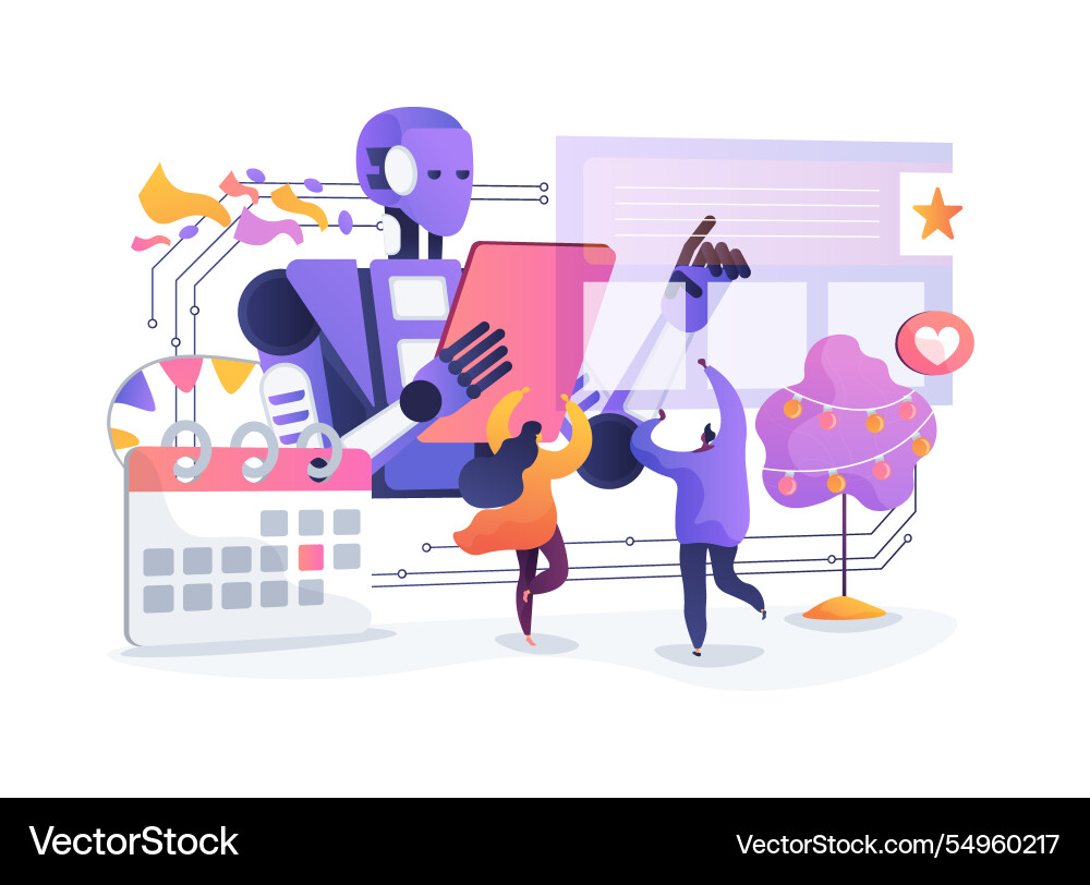 Ai-enhanced event management abstract concept Ai-enhanced event management abstract concept vector image