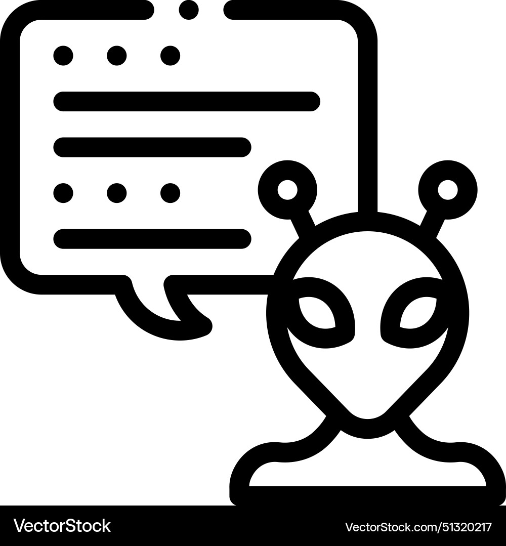 Alien icon thin linear style design isolated Alien icon thin linear style design isolated vector image