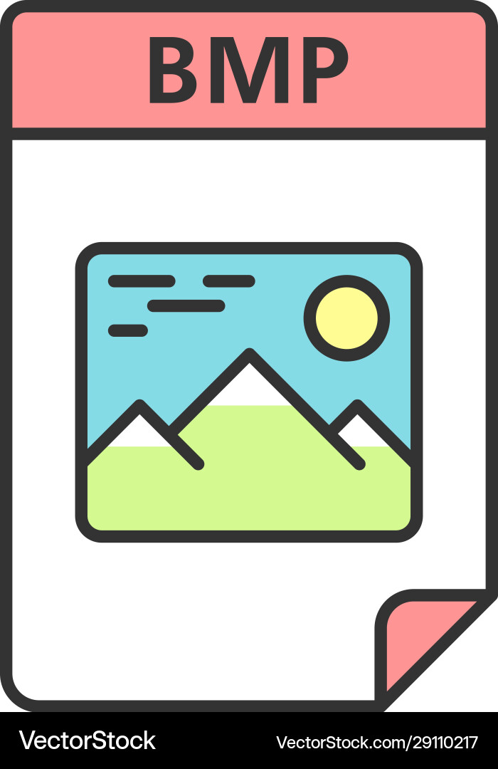 Bmp file color icon bitmap image raster graphics Vector Image