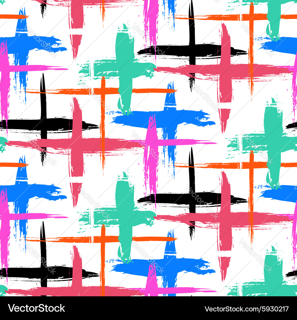 Brushstroke Cross Pattern vector image