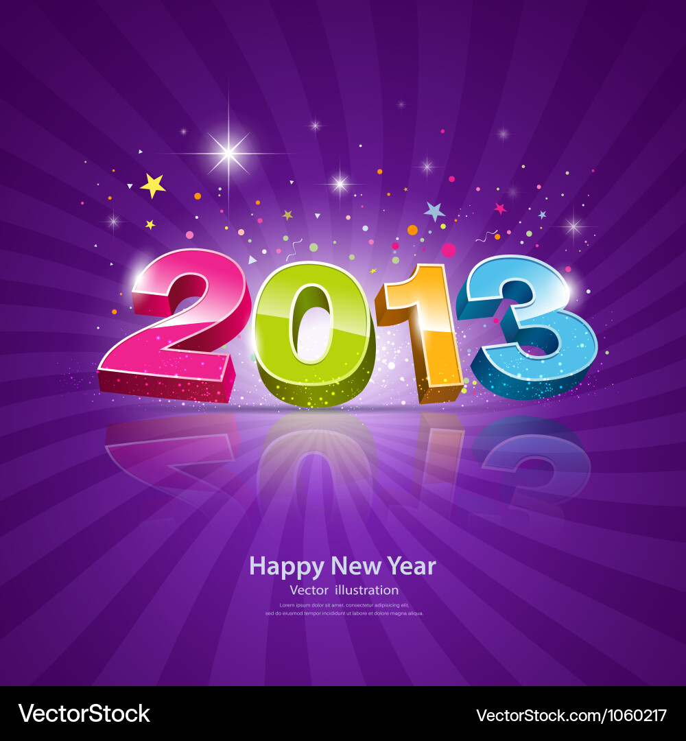 Colorful 2013 New Year Background vector image