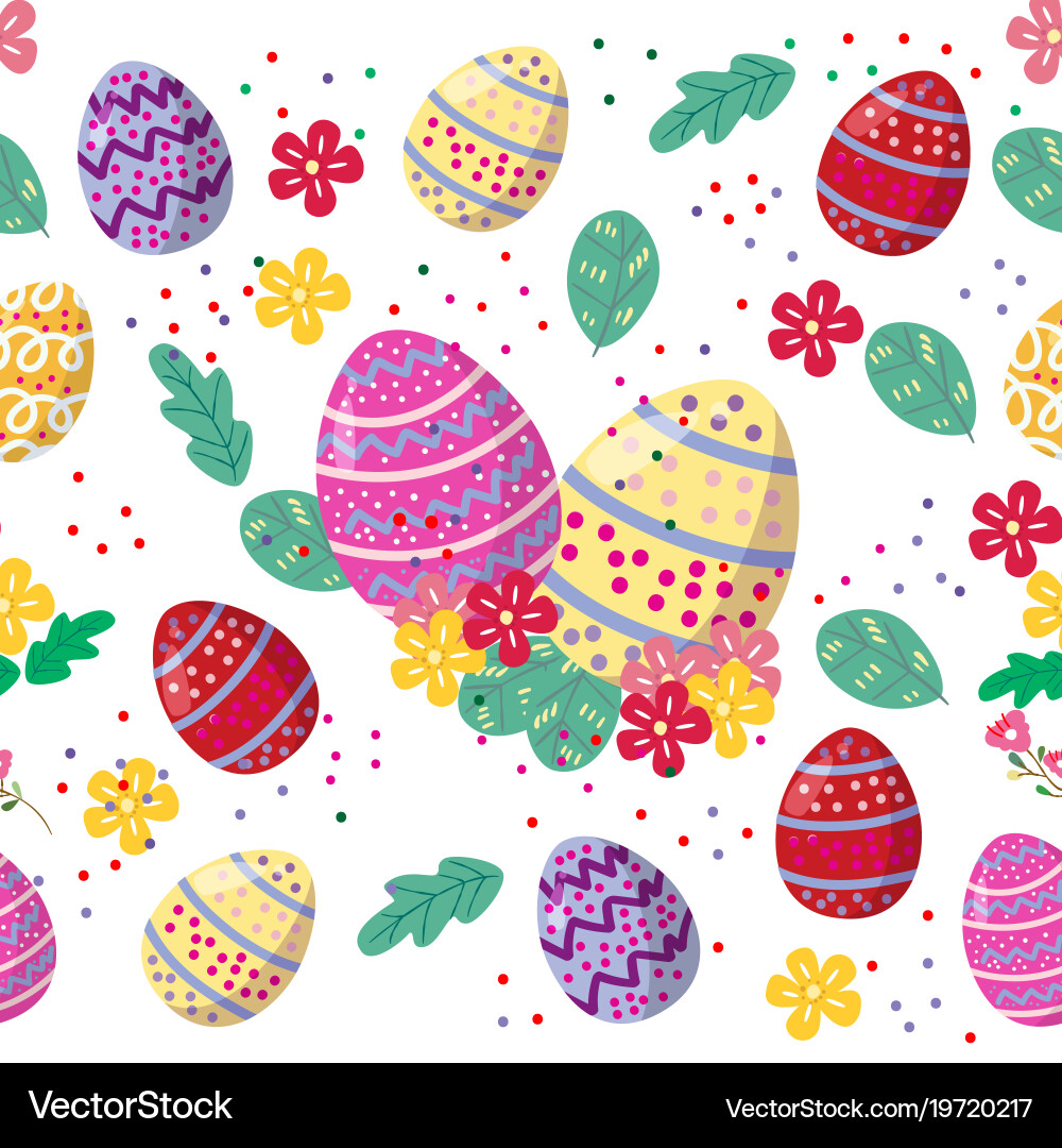 Colorful Easter Egg Pattern vector image