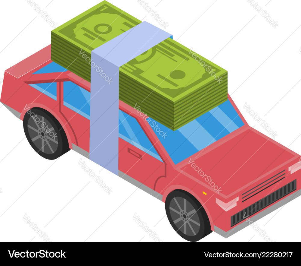 Credit money car icon isometric style Credit money car icon isometric style vector image