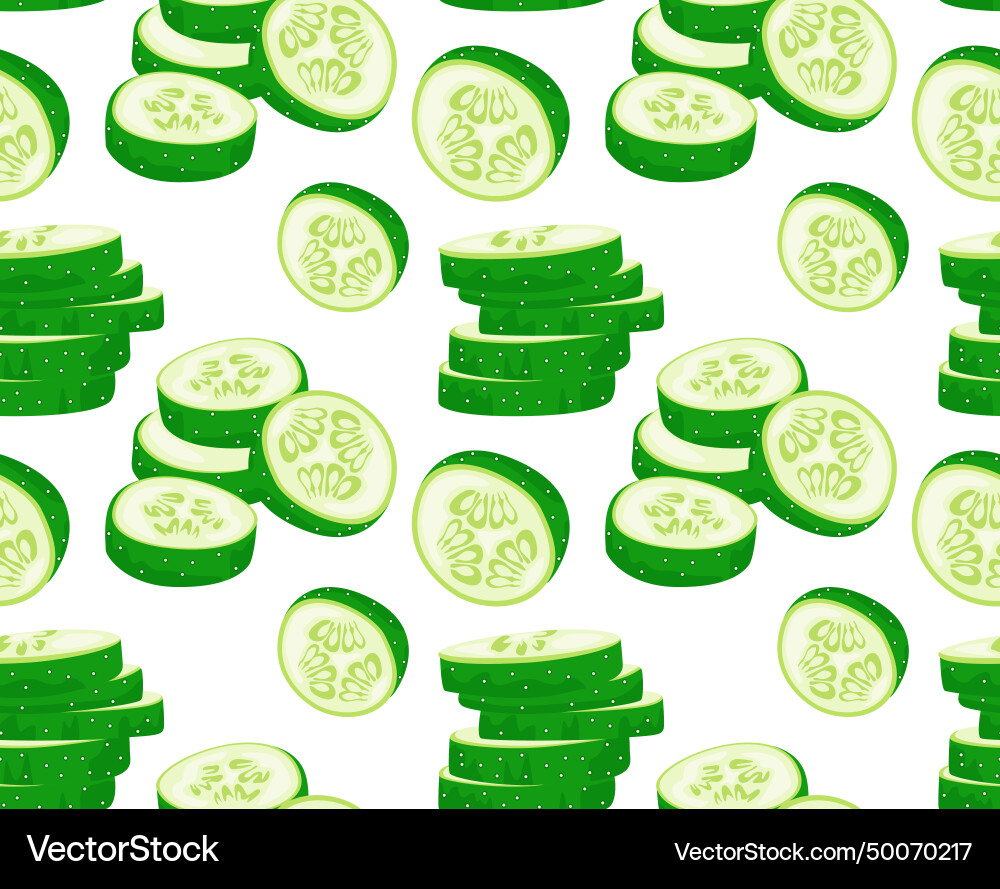 Cucumber slices in different positions Cucumber slices in different positions Vector Image
