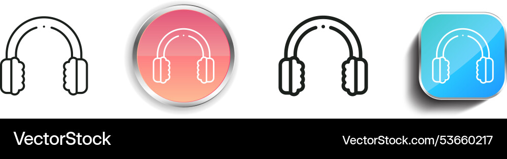 Earmuffs icon thin linear regular and button vector image