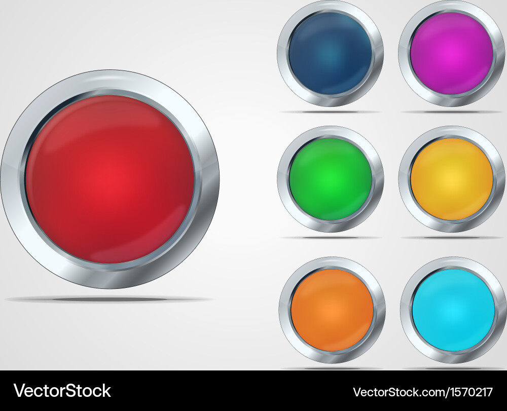 Glass button set vector image