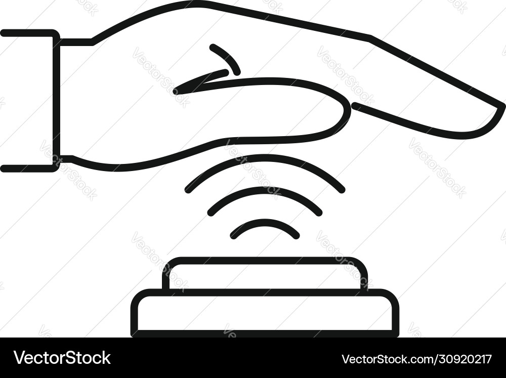 Palm scan authentication icon outline style Palm scan authentication icon outline style vector image