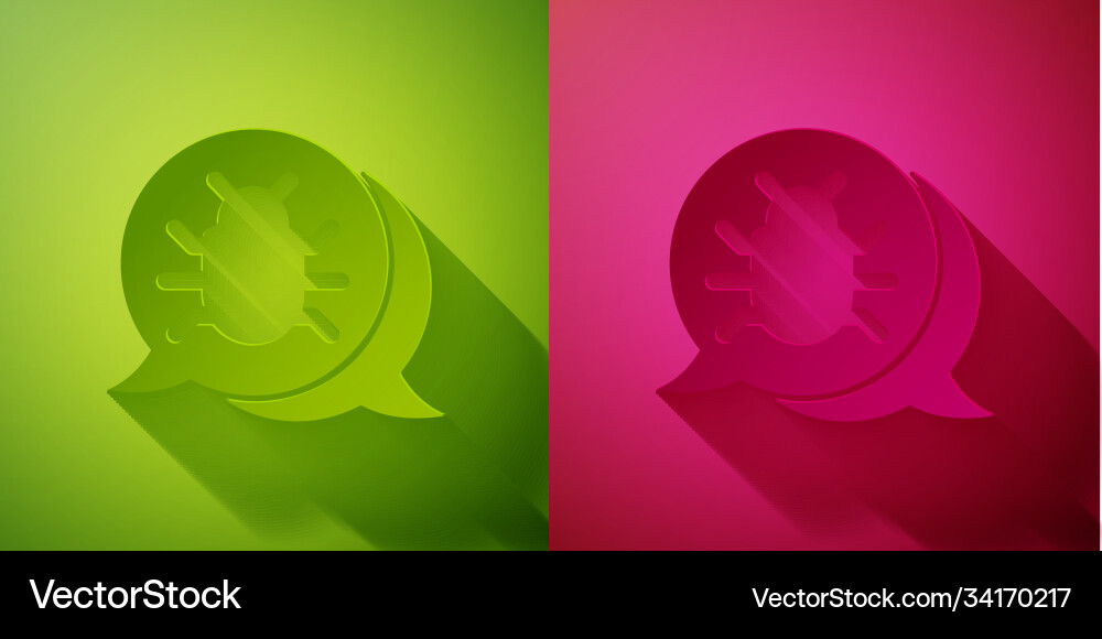 Paper cut system bug concept icon isolated Paper cut system bug concept icon isolated Vector Image