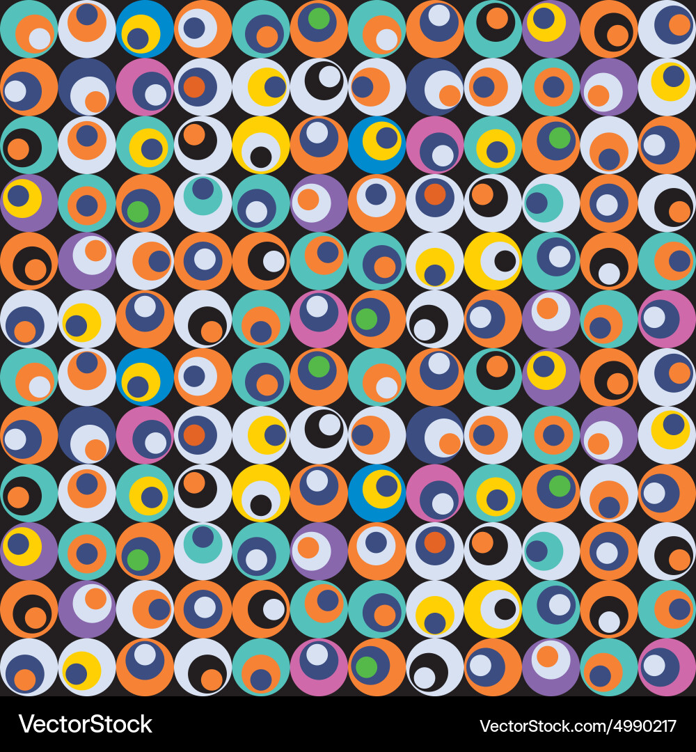 Retro circle seamless pattern vector image