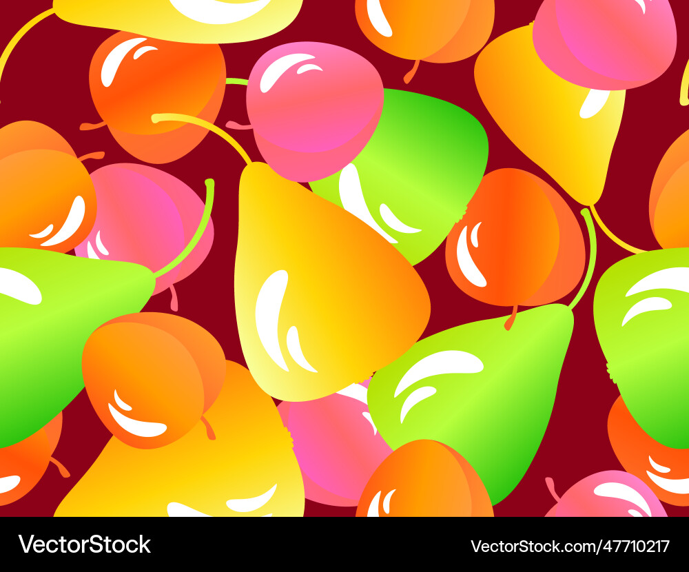 Seamless pattern with pear and peach summer Vector Image