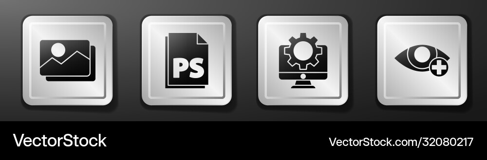 Set picture landscape ps file document computer Set picture landscape ps file document computer vector image