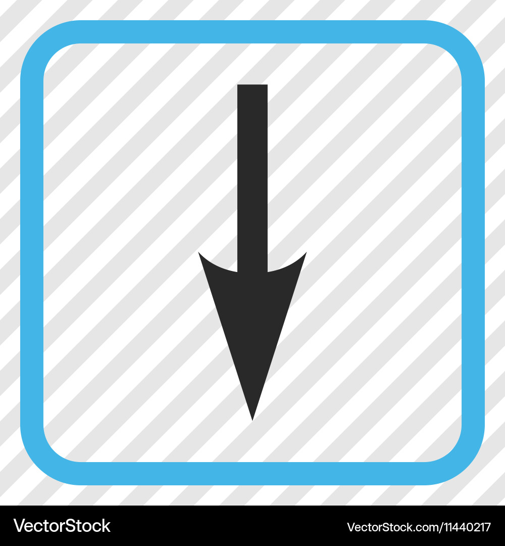 Sharp arrow down icon in a frame Vector Image