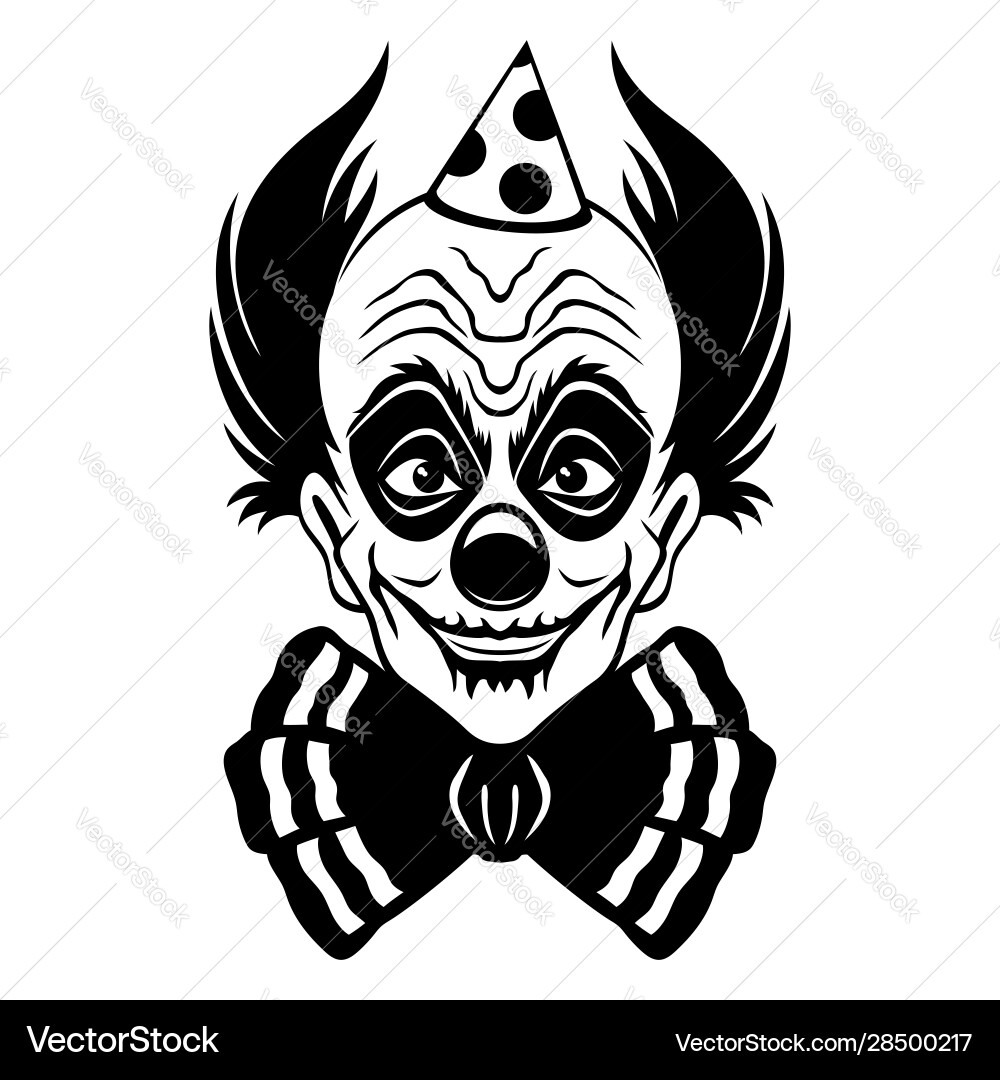 Sign scary smiling clown Vector Image