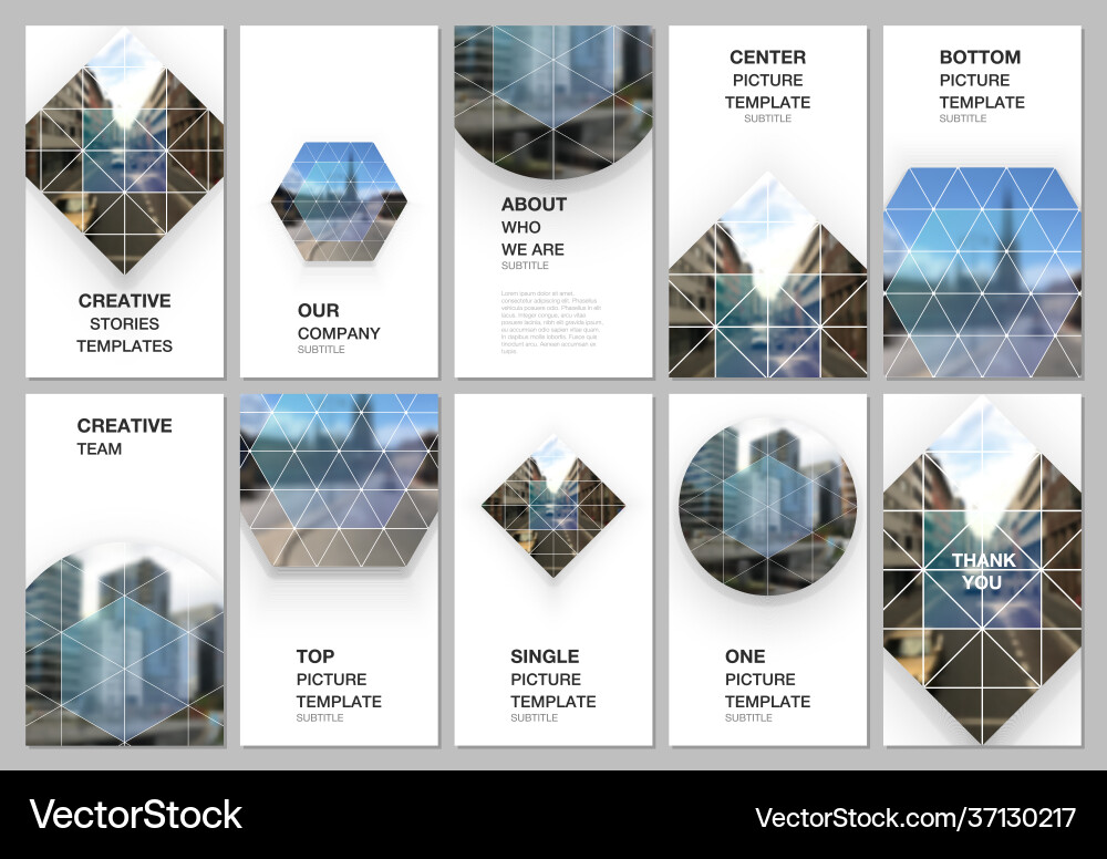 Social networks stories design vertical banner vector image