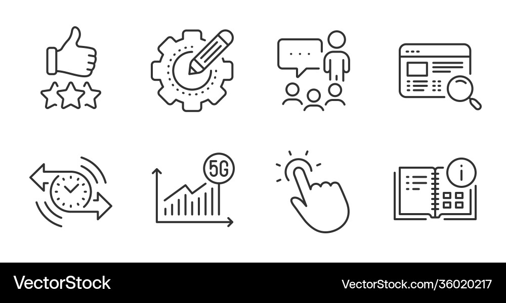 Timer touchpoint and website search icons set Timer touchpoint and website search icons set vector image