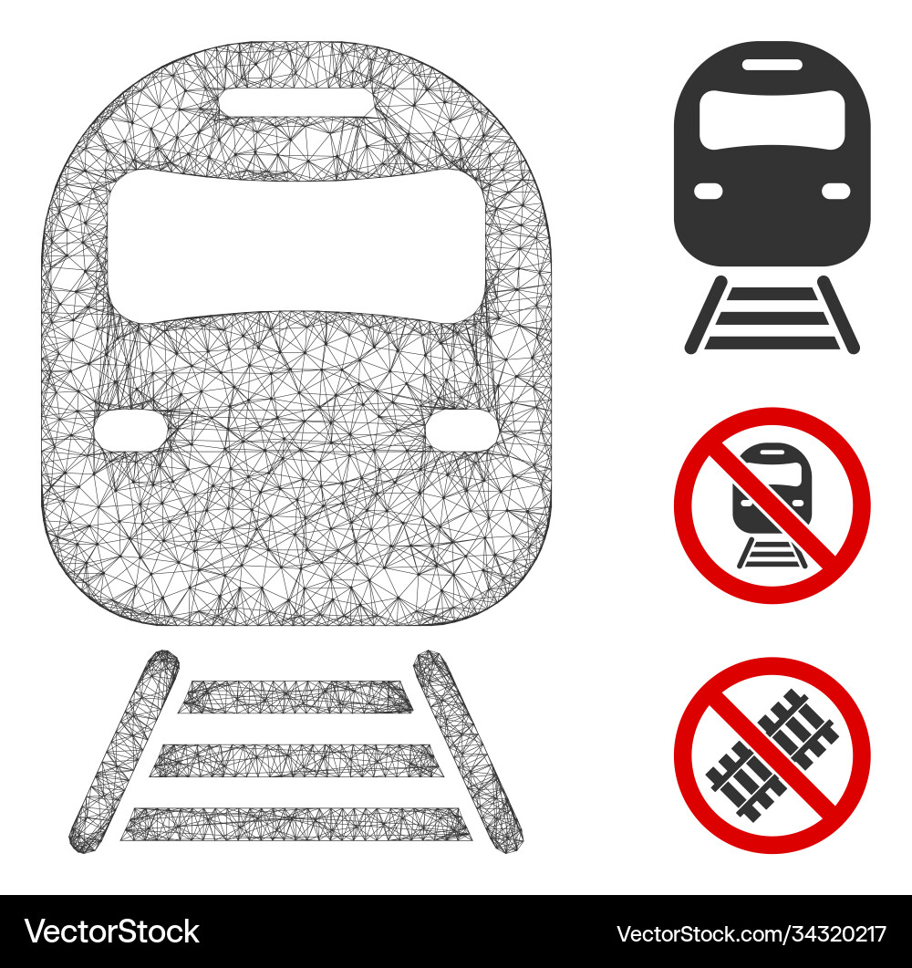 Train polygonal web mesh Train polygonal web mesh vector image