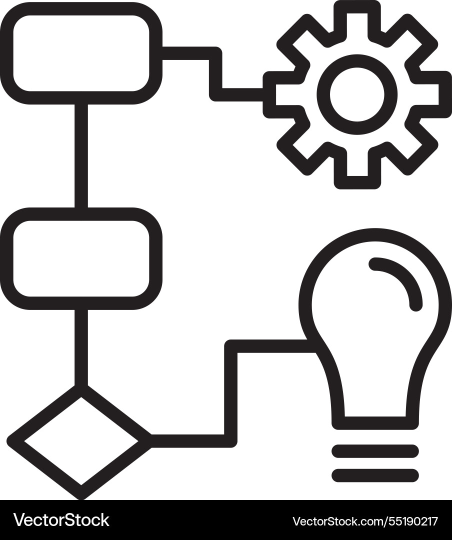 Workflow line icon design Vector Image