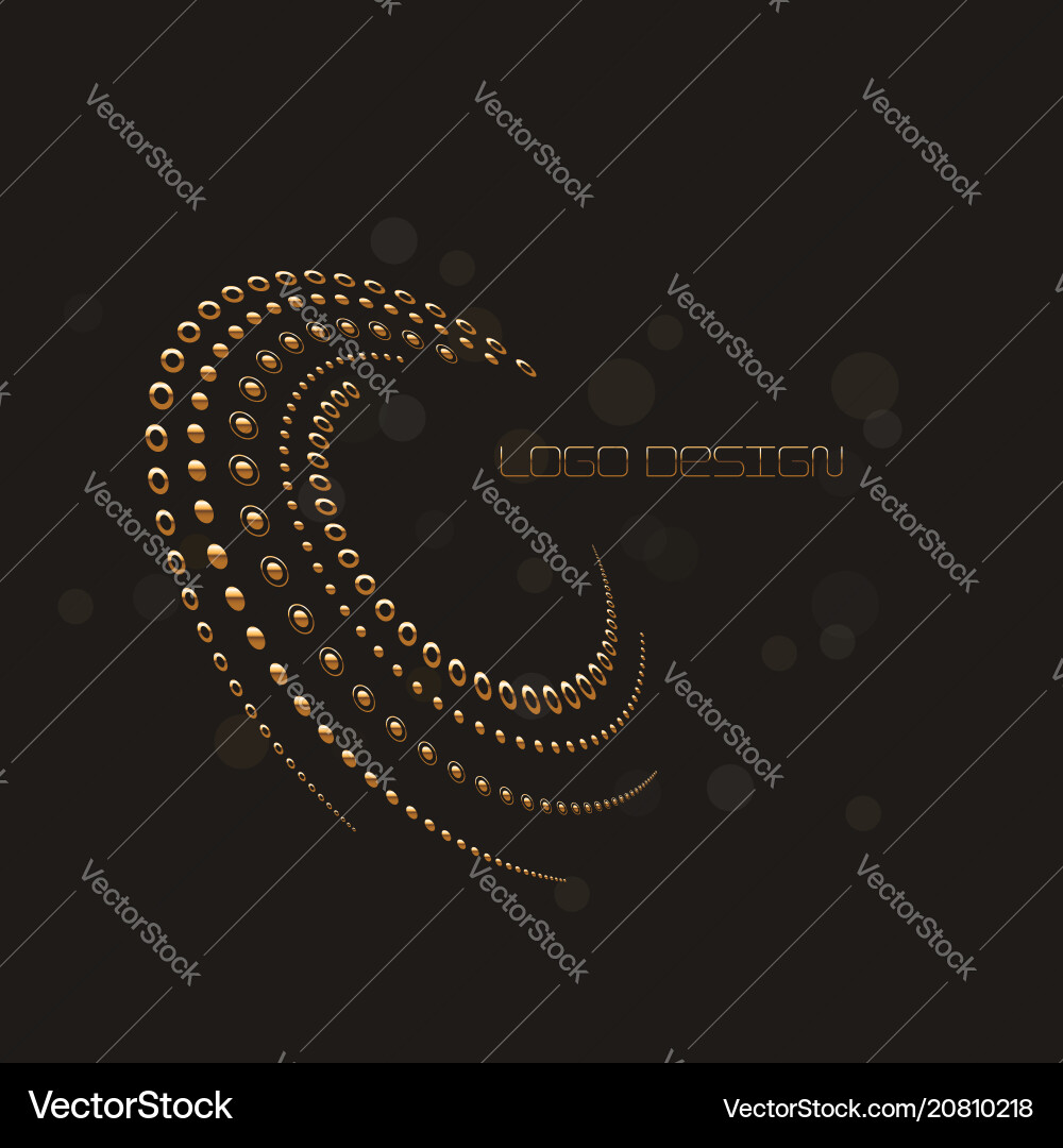 Abstract circular halftone dots form in gold Abstract circular halftone dots form in gold vector image