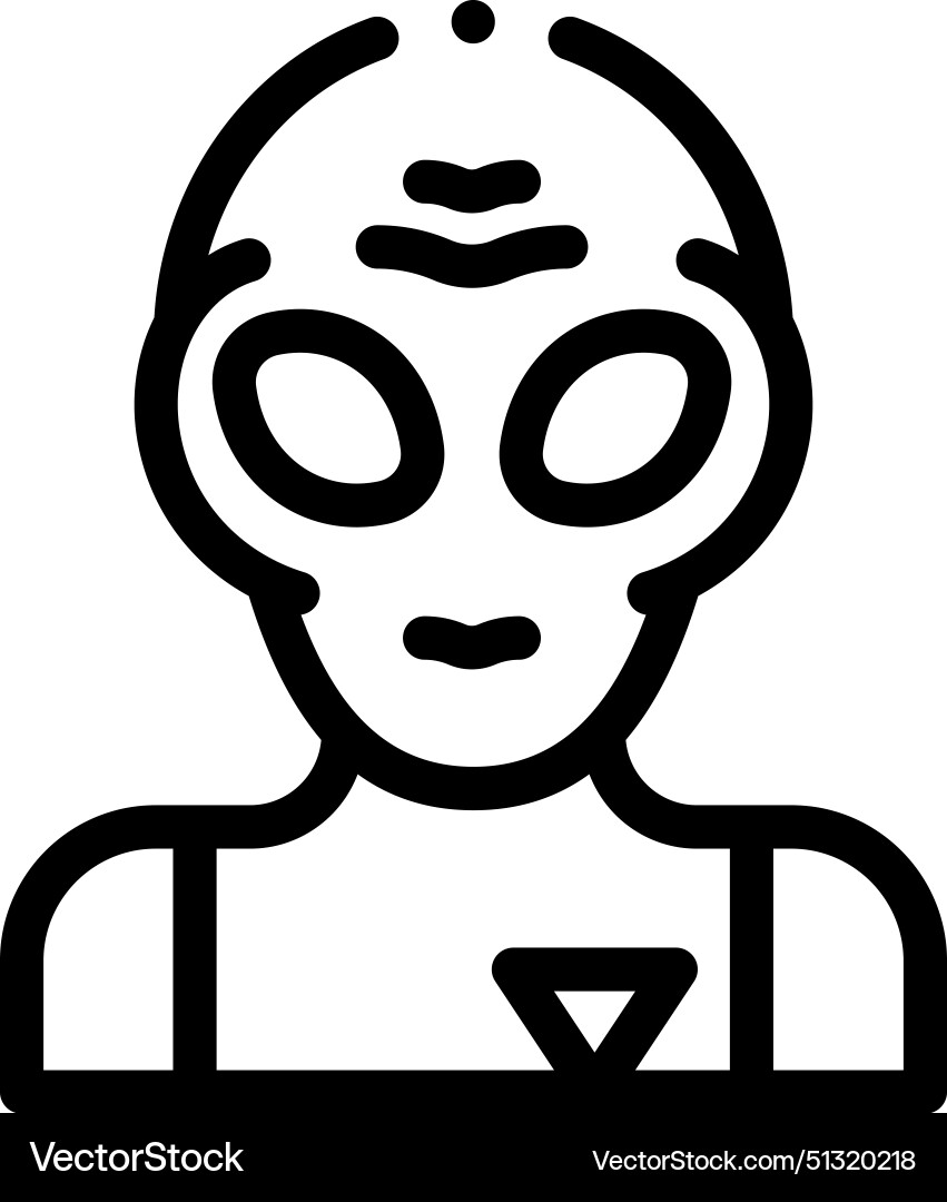Alien icon thin linear style design isolated Vector Image