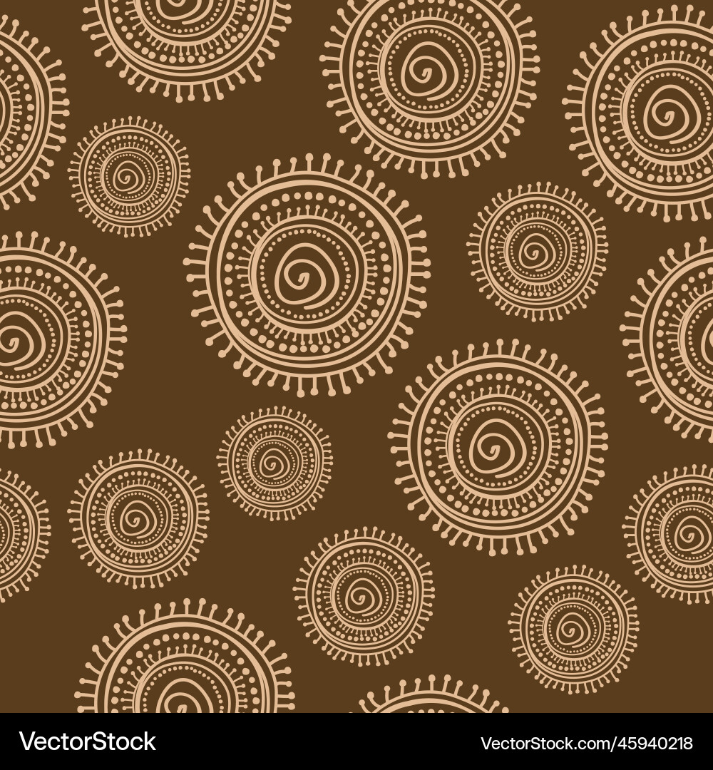 Brawn seamless pattern with round shape Vector Image