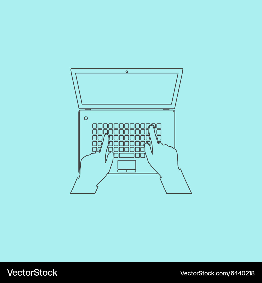 Business hands on notebook computer keyboard vector image