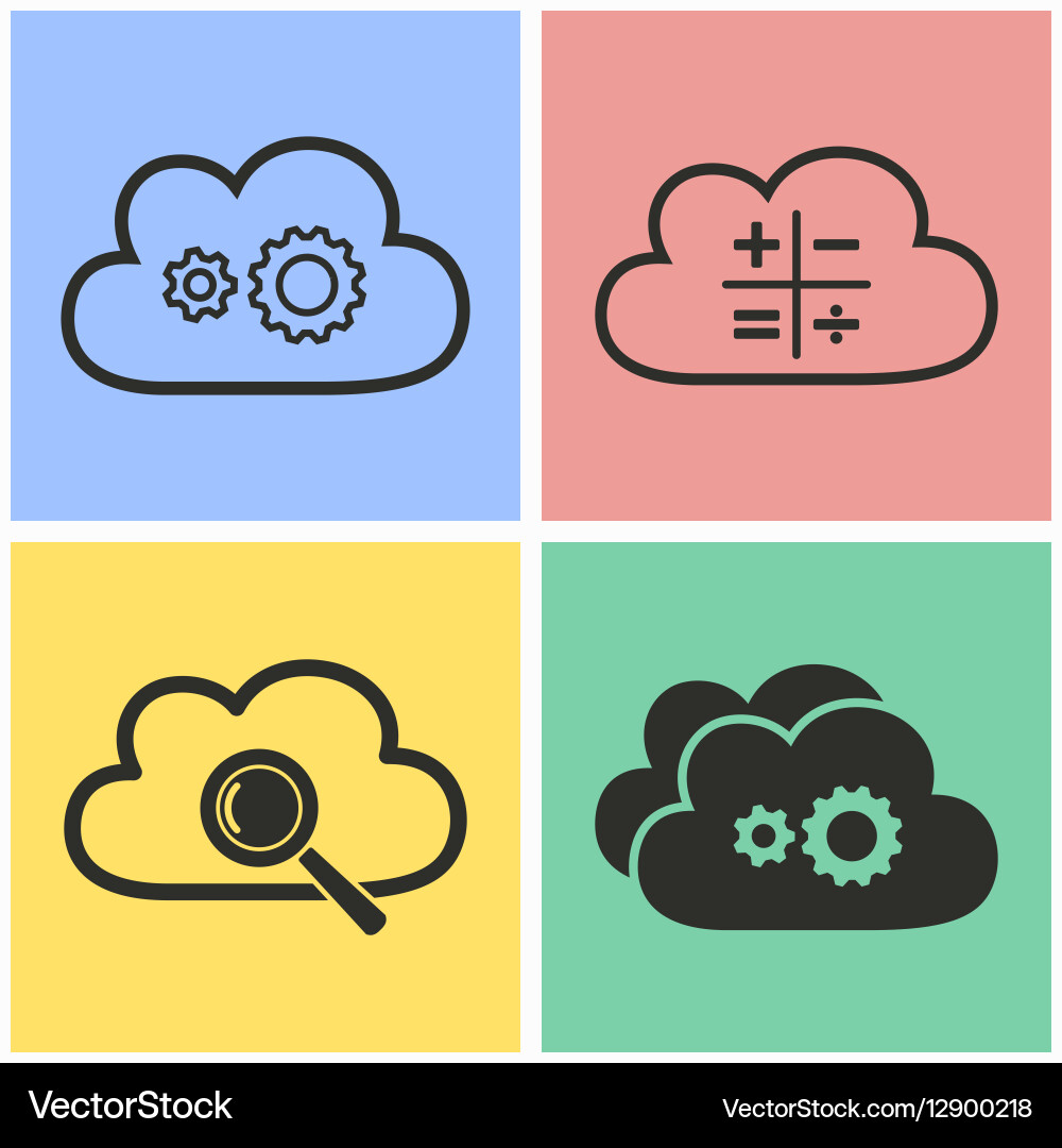 Cloud computing icon set vector image